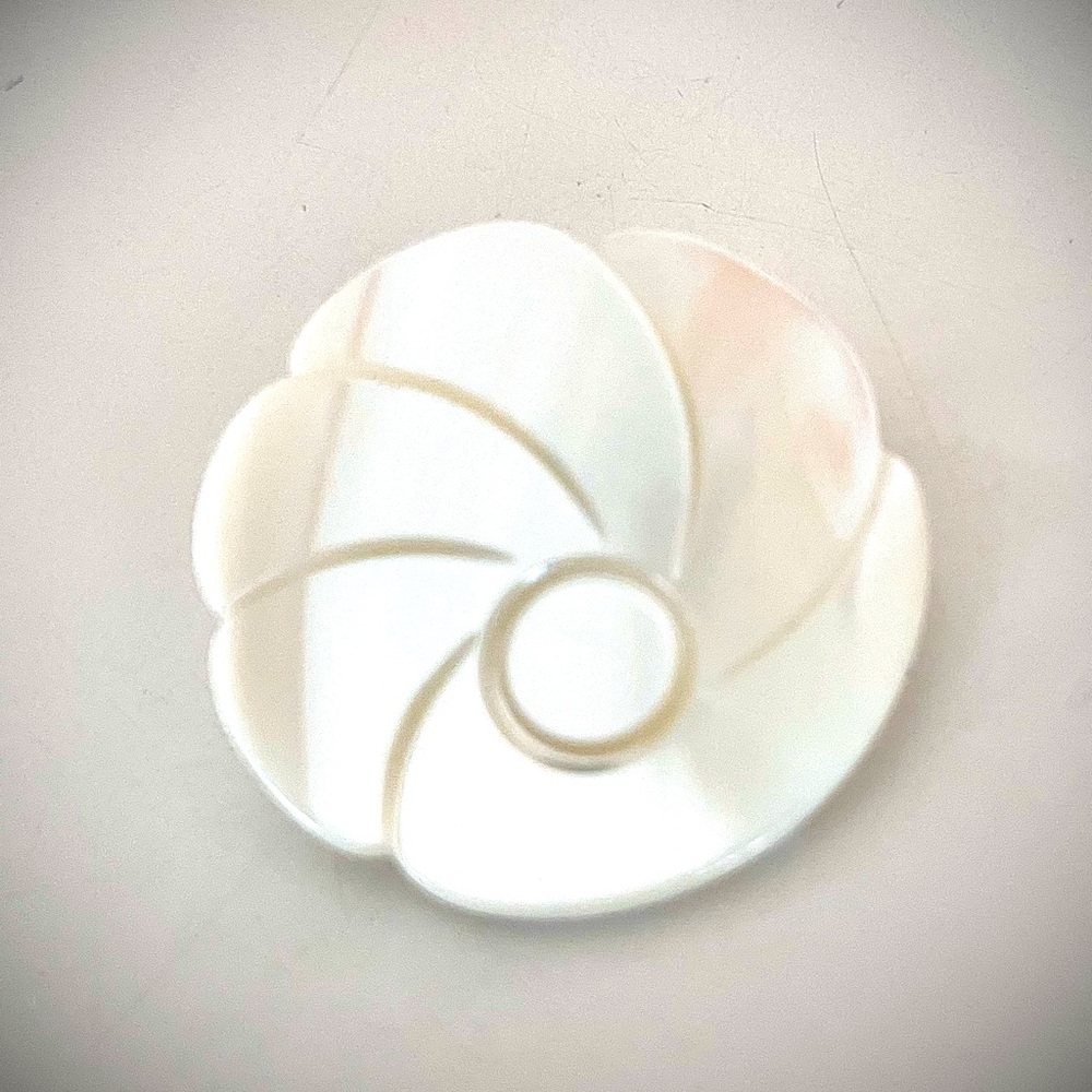 Vintage Mother Of Pearl Carved Brooch